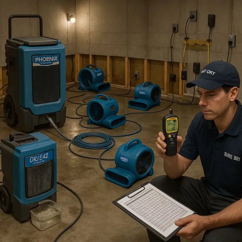 Structural Drying and Dehumidification process in Randallstown, MD
